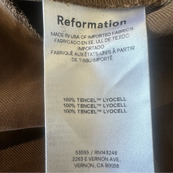 Reformation Mason Pant in Woodland Brown High Waist Pleated Quiet Luxury NWT - Picture 9 of 9